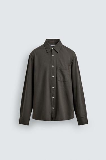 CHECKED FLANNEL SHIRT - Brown / Taupe by Zara