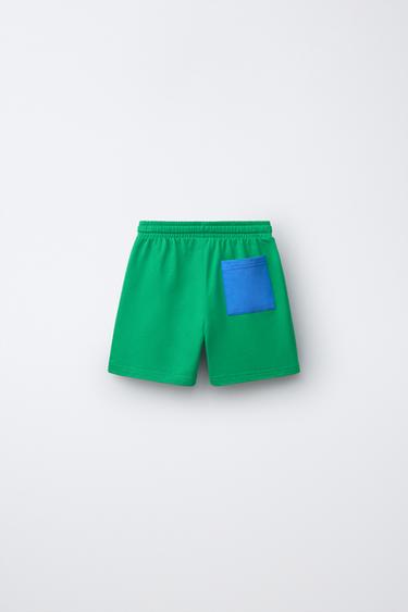 SHORT À BANDES LATÉRALES - Vert de Zara - Image 1