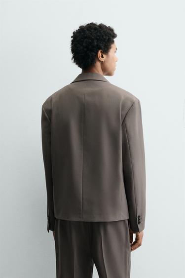 DOUBLE-BREASTED WOOL BLEND SUIT BLAZER SAMUEL DE SABOIA X ZARA - Brown / Taupe by Zara
