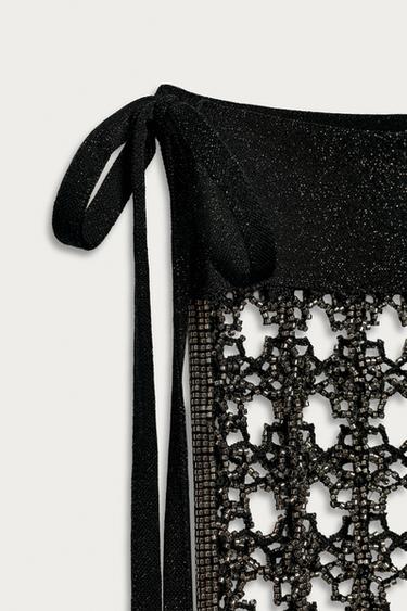OPENWORK BEADED FRINGE PAREO MARISA BERENSON X ZARA - Black by Zara - Image 3