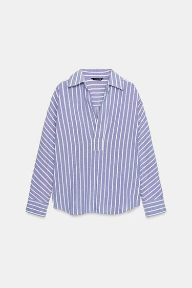 STRIPED SHIRT - Blue by Zara - Image 0