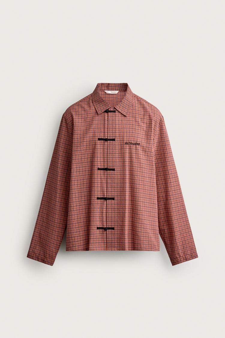 Camisa cuadros alamares nudo