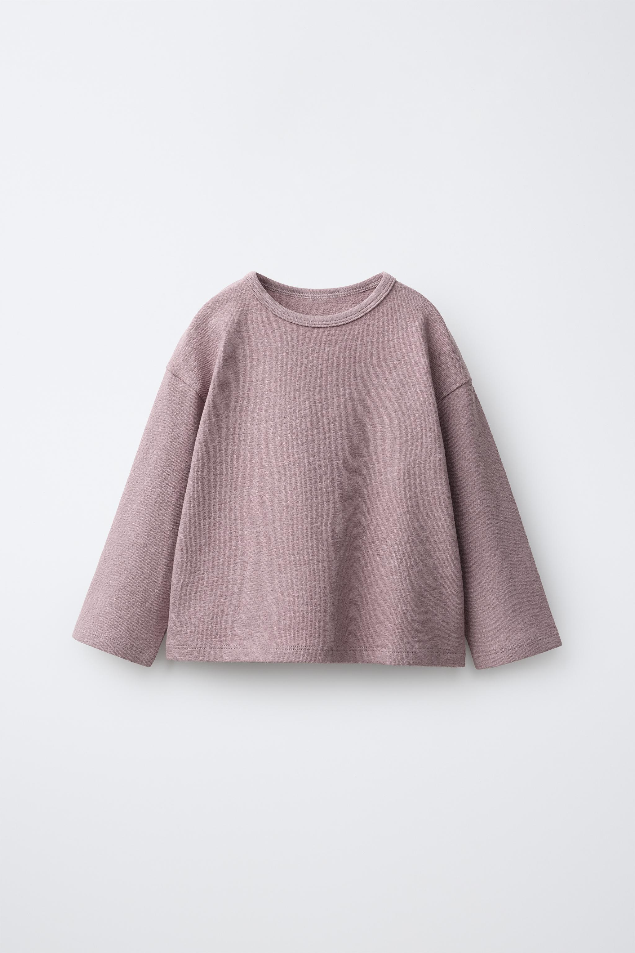 PLAIN TEXTURE T-SHIRT — Pink / Lilac