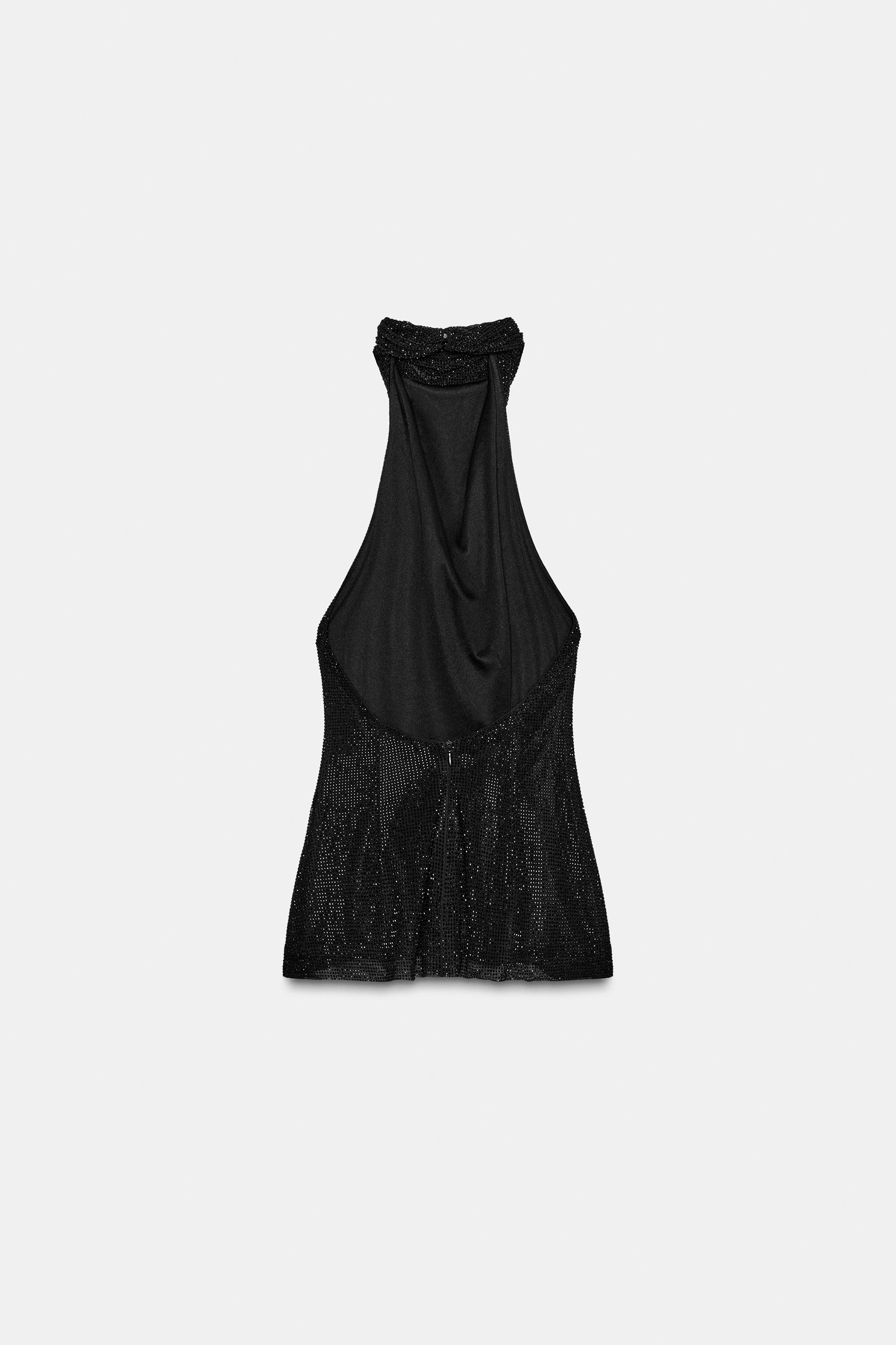 RHINESTONE HALTER TOP