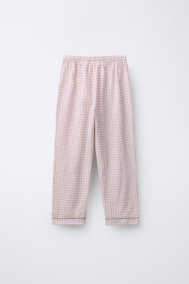AGES 6-14 / FLANNEL GINGHAM PYJAMAS - Pink by Zara - Image 4
