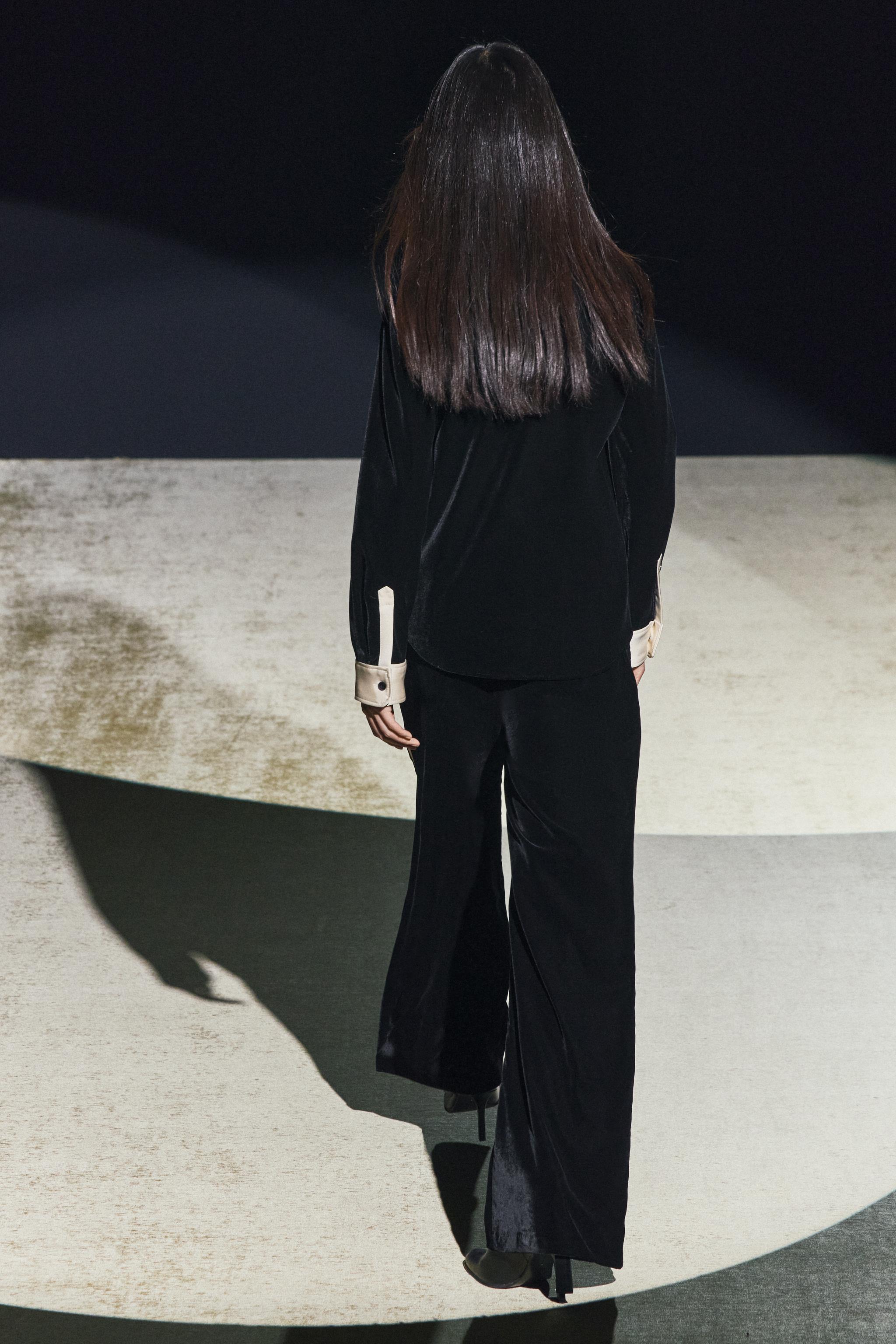 VELVET COMBINATION SHIRT ZW COLLECTION - Black | ZARA United