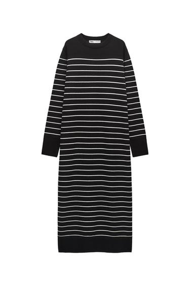LONG STRIPED KNIT DRESS