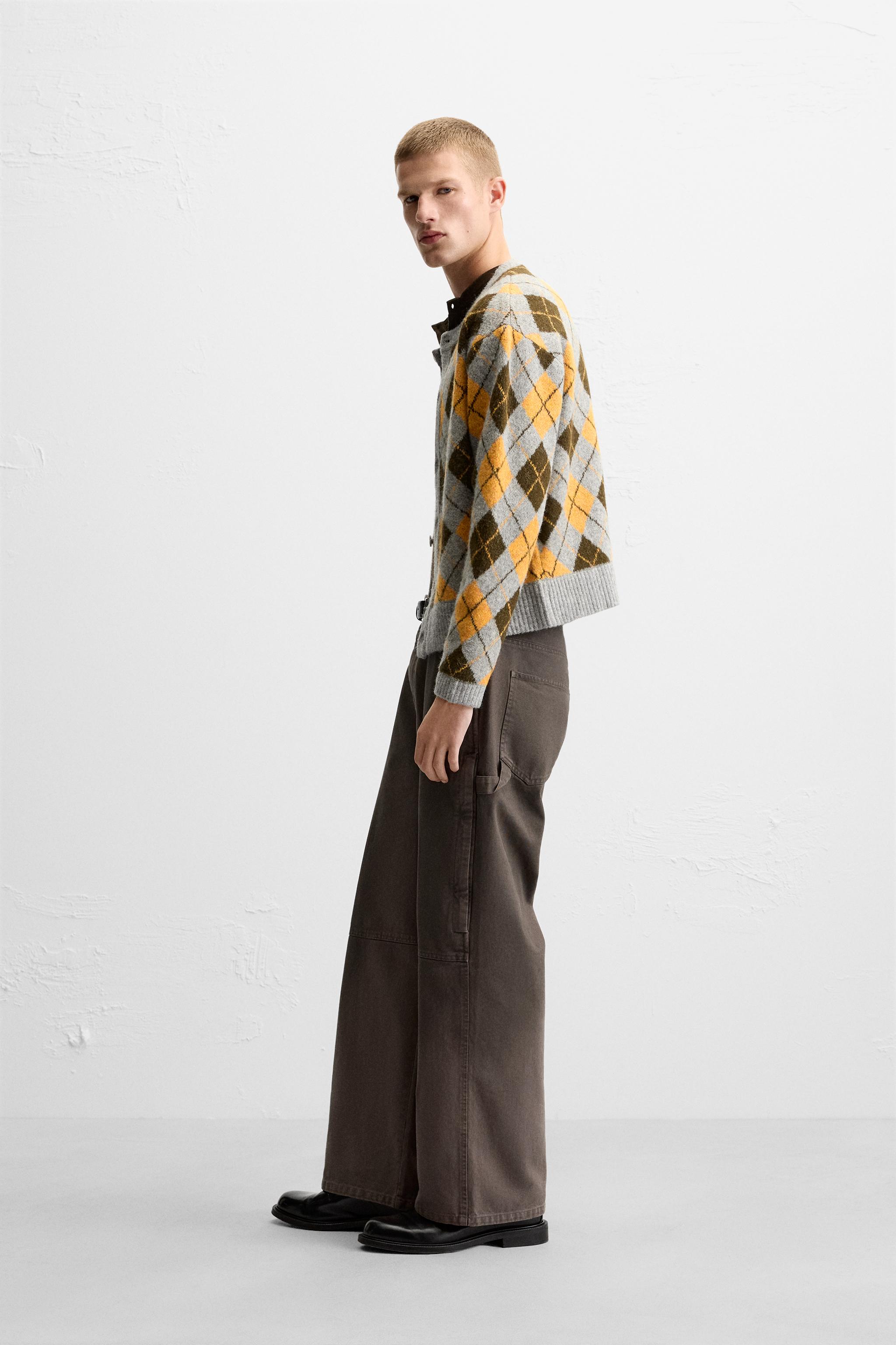 ひし形ジャカードカーディガン - グレー | ZARA Japan / 日本