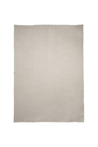 MANTA SUAVE COM FRANJAS - Azul / Cinza da Zara