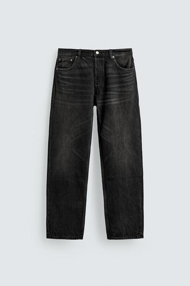 JEANS STRAIGHT FIT - Carbón de Zara
