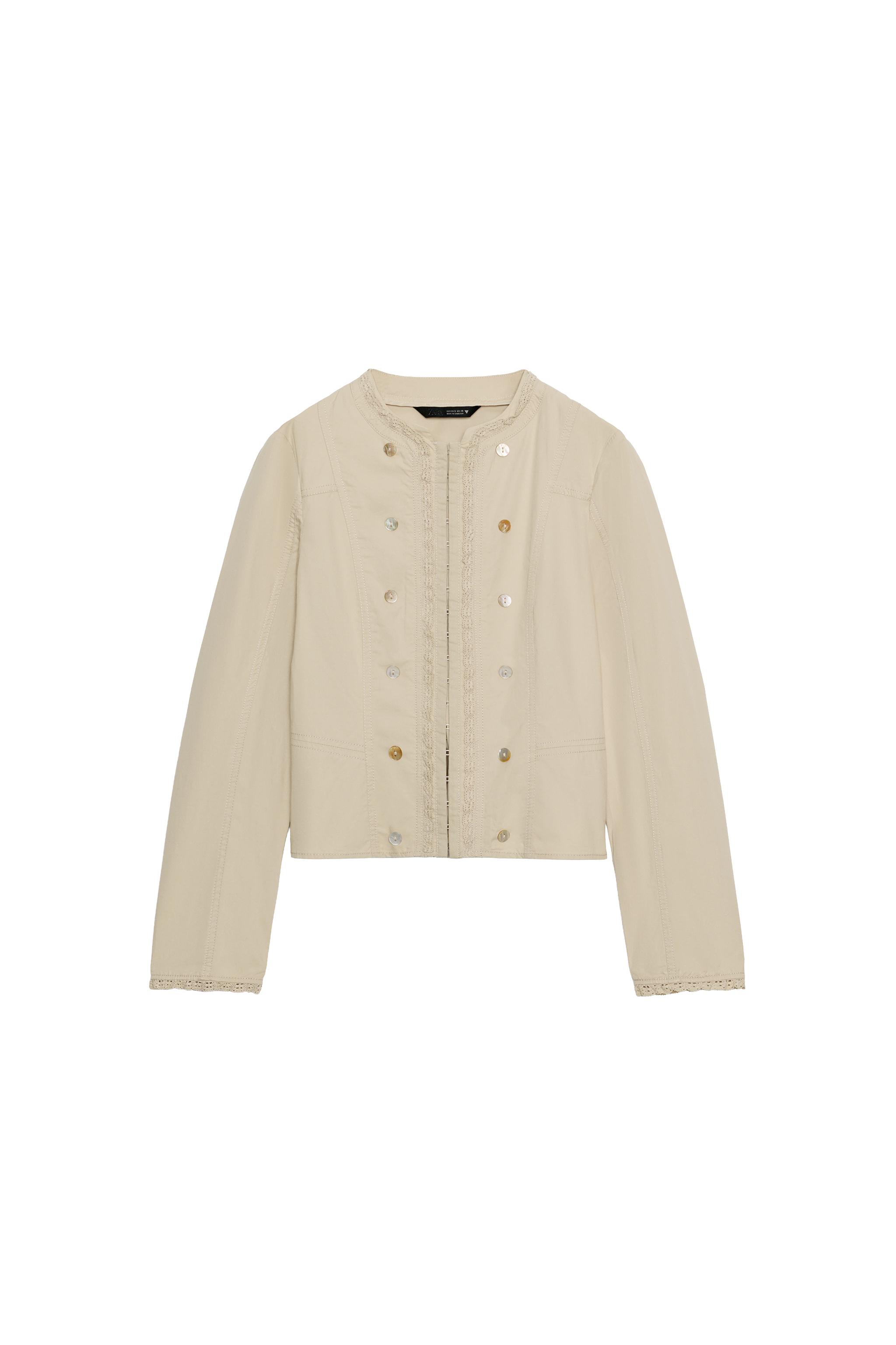 COMBINATION LACE BUTTON JACKET - Beige | ZARA United States