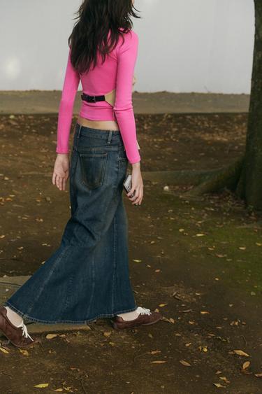 RIBBED BOAT NECK T-SHIRT - Fuchsia by Zara