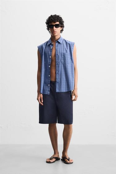 RELAXED FIT CHECK SHIRT - Blue by Zara - Image 0