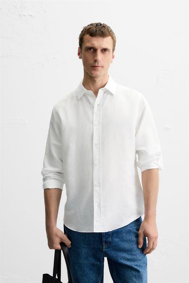COTTON - LINEN SHIRT - White by Zara
