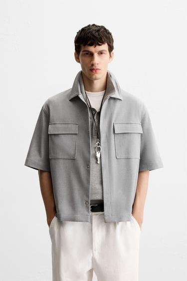 SOBRECAMISA BOLSILLOS - Gris de Zara