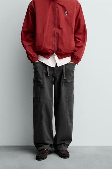 Zara CHAMPION ® X ZARA DRAWSTRING CARGO PANTS - Anthracite Gray
