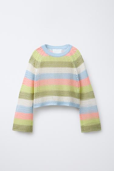 GESTREIFTER STRICKPULLOVER - Bunt von Zara