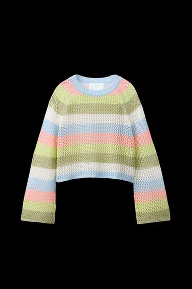 GESTREIFTER STRICKPULLOVER - Bunt von Zara - Bild 0