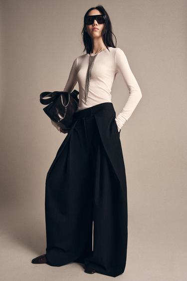 PANTALON À PINCES RAYURES TENNIS ZW COLLECTION - rayures de Zara - Image 3