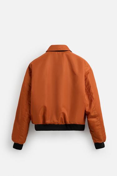 REVERSIBLE BOMBER JACKET - BLACK/ORANGE by Zara - Image 9