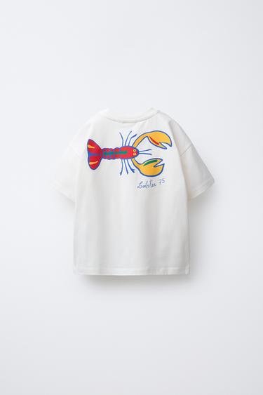 T-SHIRT BRODERIES HOMARD - Écru de Zara - Image 1