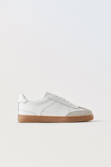 КОЖАНЫЕ КРОССОВКИ — Белый от Zara — изображение 0