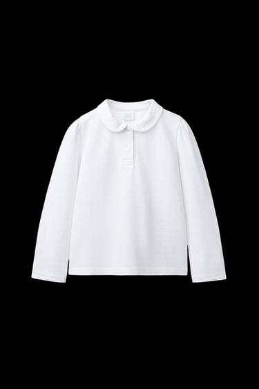 POLO PIQUÉ CUELLO BOBO - Blanco de Zara - Imagen 0