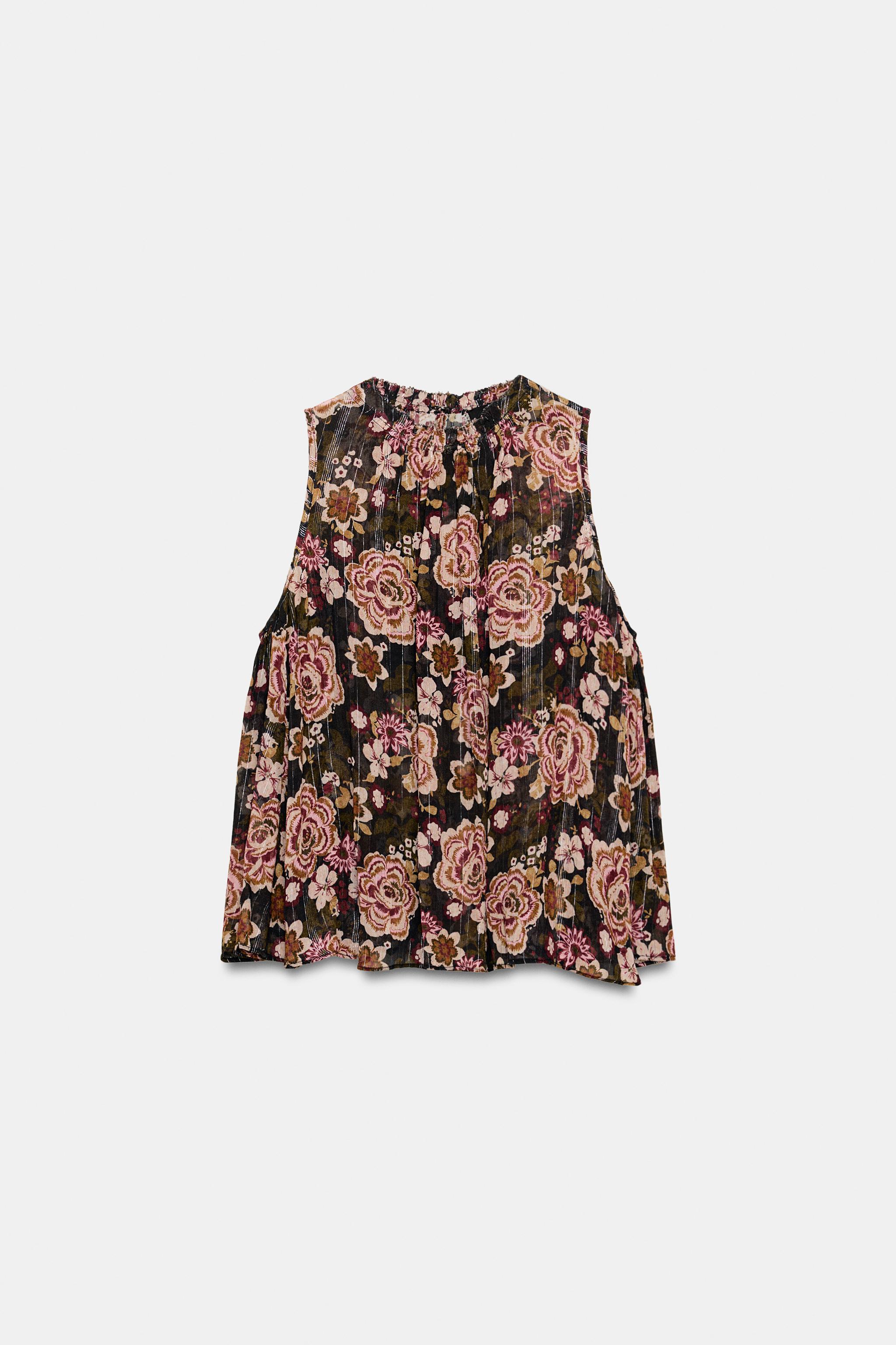 TOP ESTAMPADO FLORES ZW COLLECTION - Multicolor | ZARA Brasil