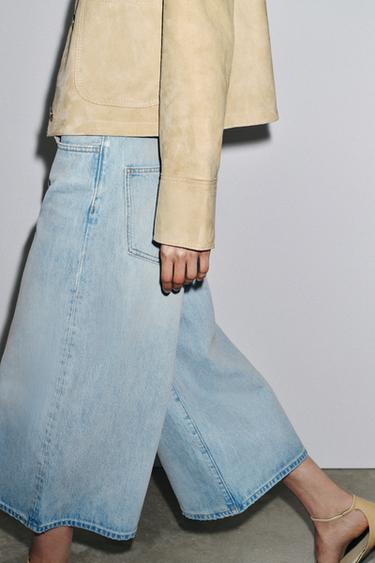 BERMUDA DENIM CULOTTE ZW COLLECTION - Bleu clair de Zara - Image 4