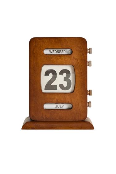 手動卓上カレンダーブラウンZaraの手動卓上カレンダー - ブラウン 