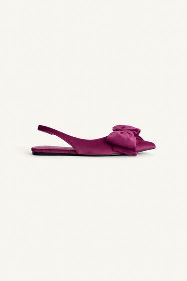 MULES PLATES OUVERTES À L'ARRIÈRE GROS NŒUD ÉDITION LIMITÉE - Rose de Zara - Image 4