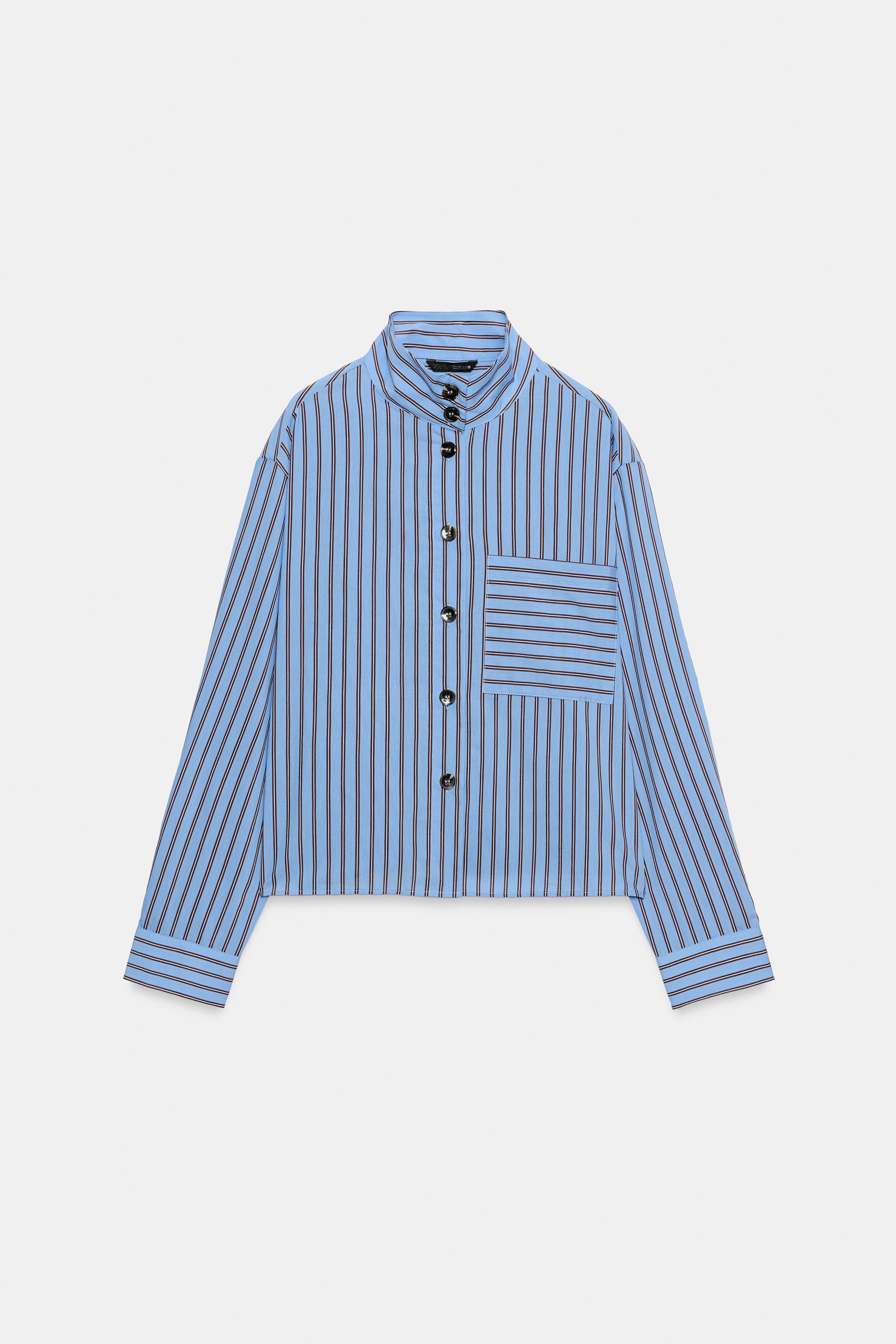 STRIPED TIE-DETAIL SHIRT