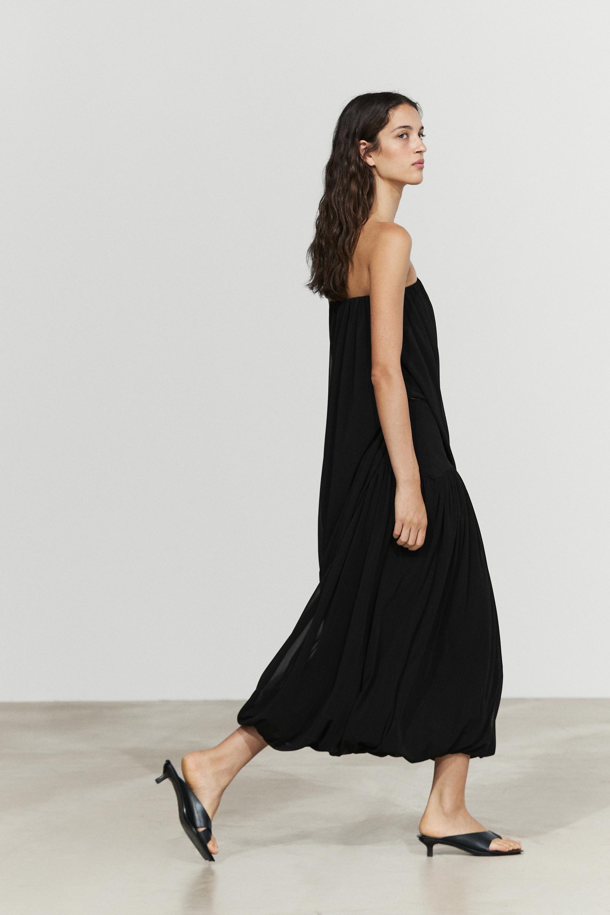 Balloon-effect flowing skirt
