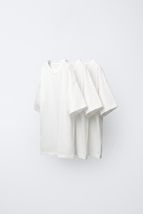 3-PACK OF PLAIN T-SHIRTS - White de Zara - Imagen 0