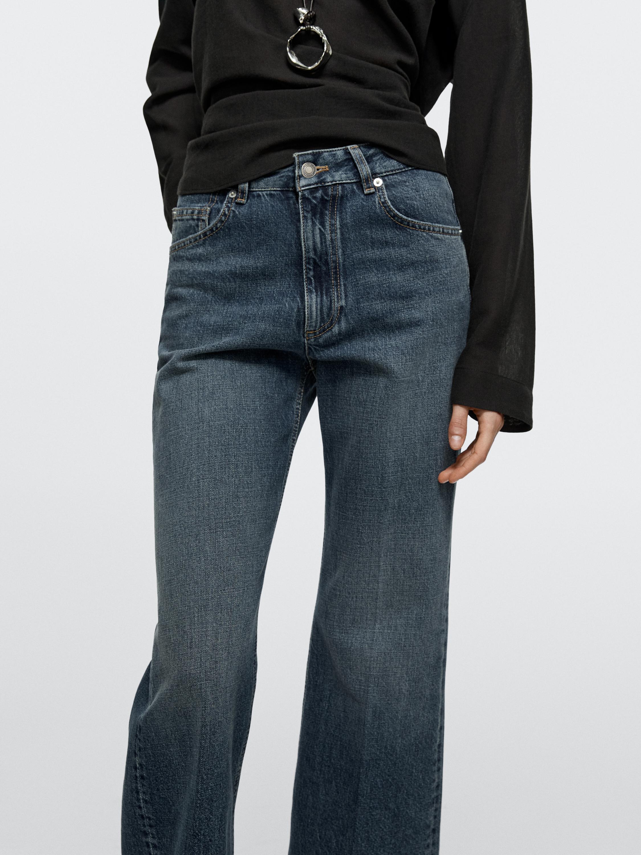 Jean flare cropped taille moyenne