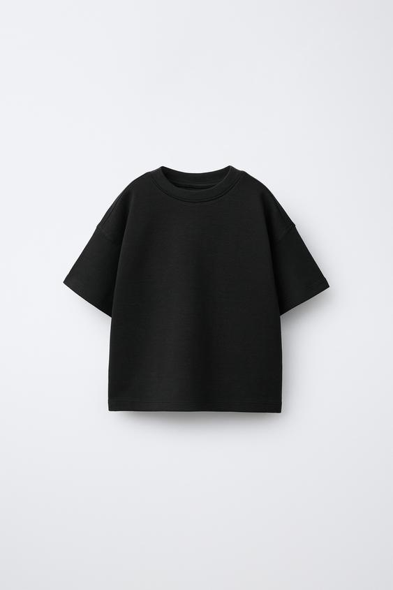 BASIC INTERLOCK T-SHIRT - Black by Zara - Image 0