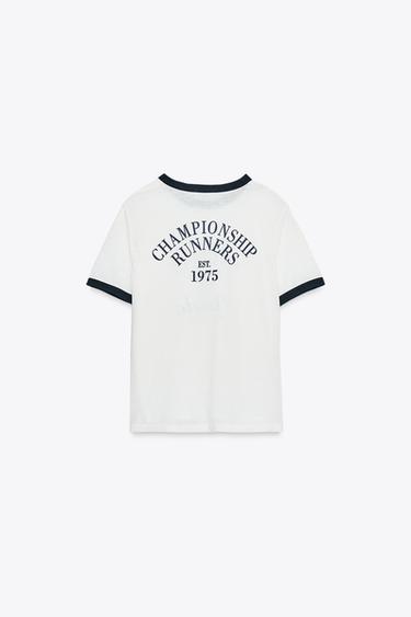 SLOGAN SLUB T-SHIRT - Oyster-white by Zara - Image 13