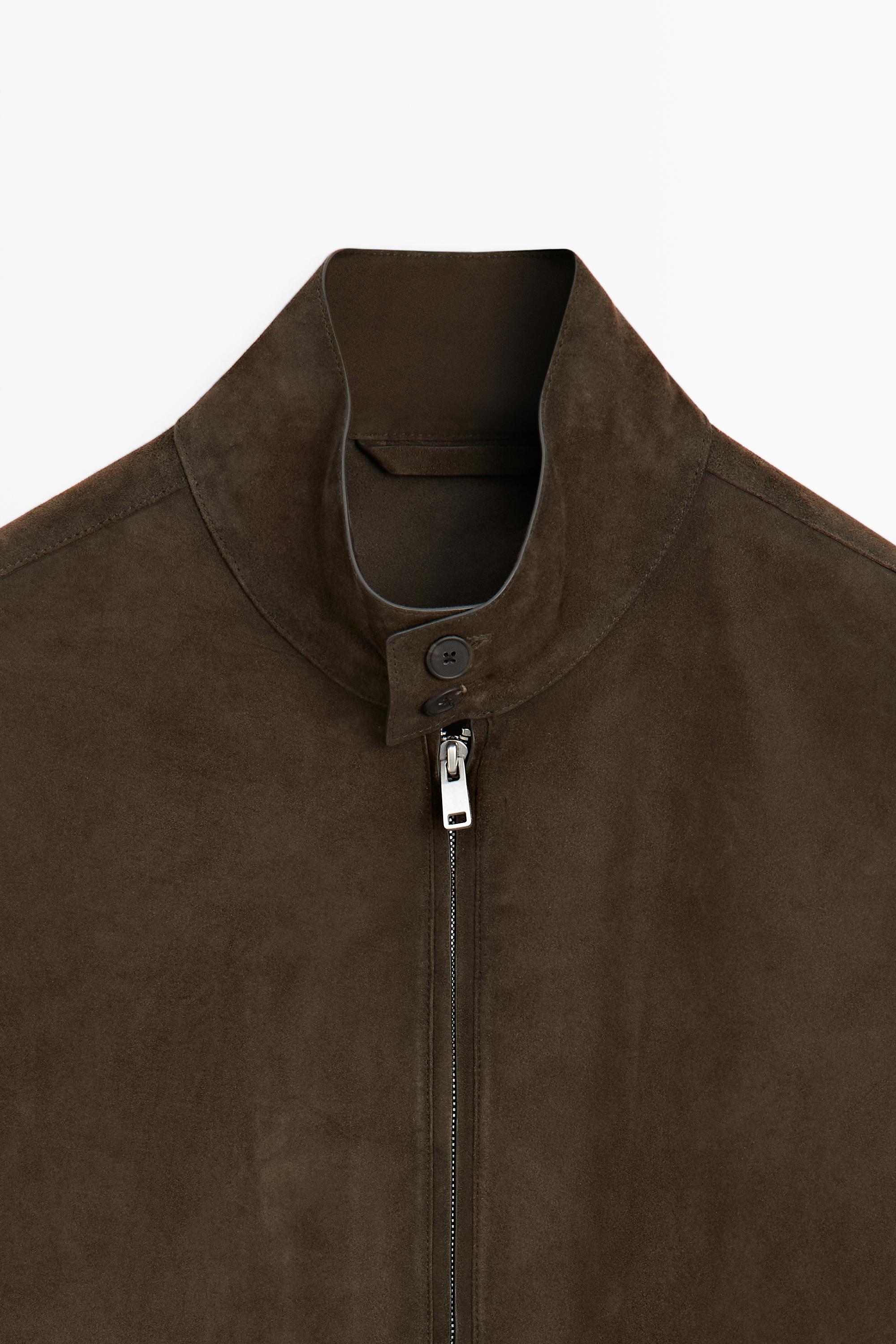 Suede leather jacket