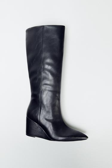 WEDGE HEEL BOOTS - Black by Zara
