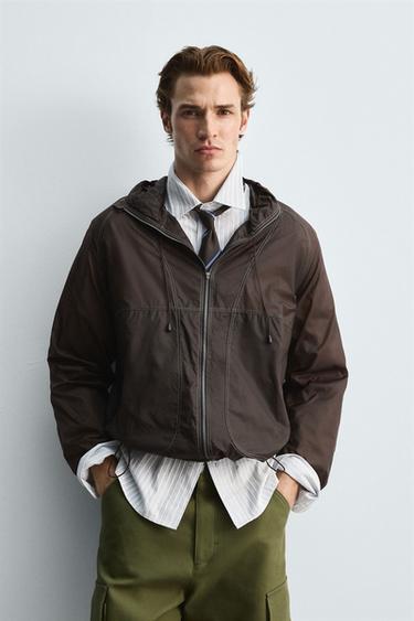 Zara LIMITED EDITION WINDBREAKER JACKET - Brown