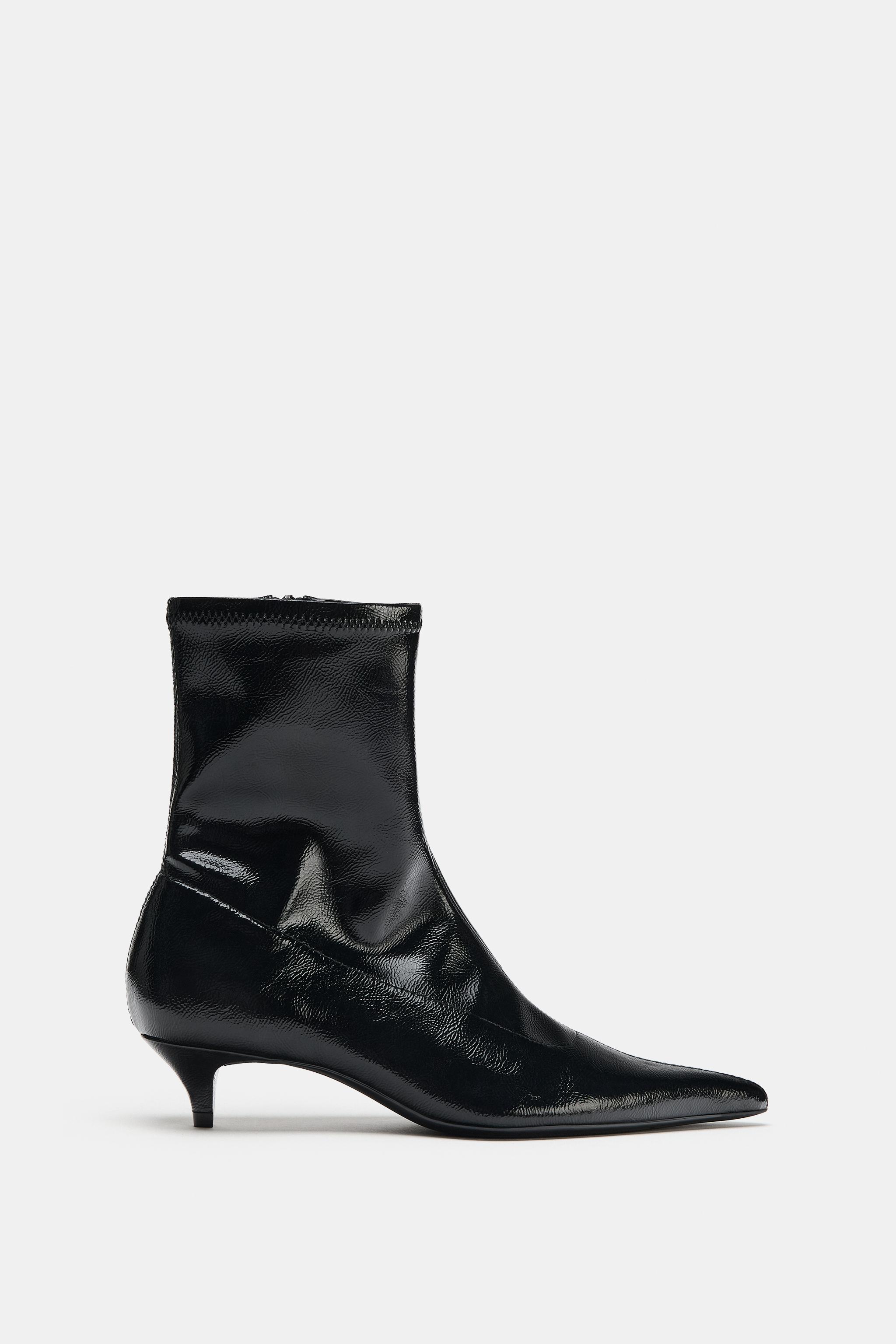 Женские ботинки Zara KITTEN HEEL ANKLE BOOTS — фото 3