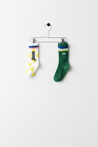 2-PACK OF LONG PENN © SOCKS - White / Green by Zara