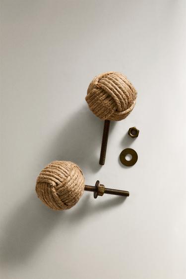 PACK OF KNOTTED DOOR KNOBS (PACK OF 2) - Light beige by Zara - Image 2