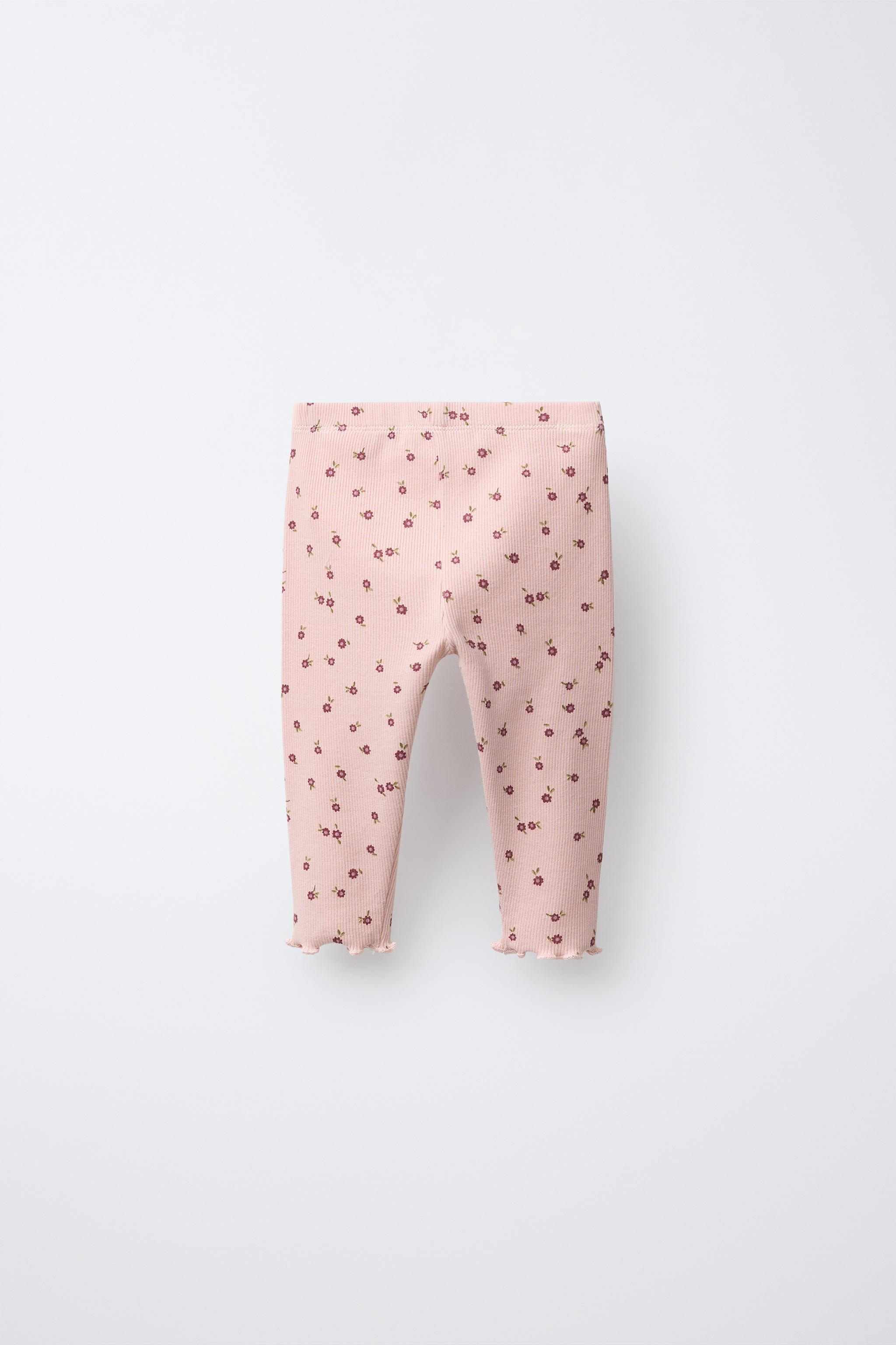 RIBBED FLORAL LEGGINGS