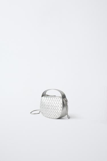 METALLIC WOVEN CROSSBODY BAG - Silver by Zara - Image 1