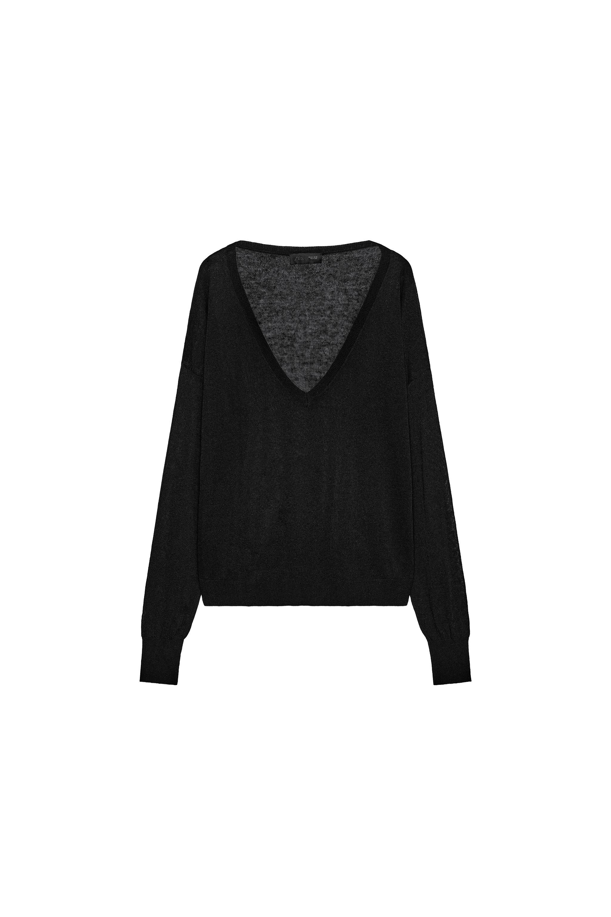 zara — PULLOVER IN MAGLIA SOTTILE CON SCOLLO A V