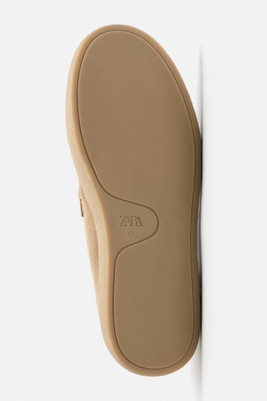 Zara CASUAL LEATHER LOAFER - Sandy Brown