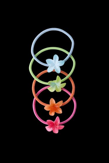 FOUR-PACK OF FLOWER HAIR TIES - Multicoloured by Zara