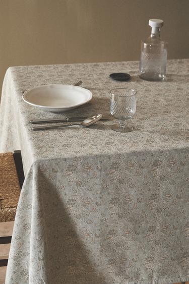 ΦΛΟΡΑΛ ΖΑΚΑΡ ΤΡΑΠΕΖΟΜΑΝΤΙΛΟ - Καφέ-Μπλε του Zara