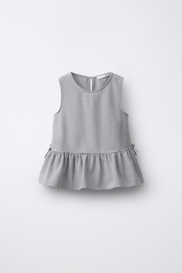 Zara BOW DETAIL TOP - Gray